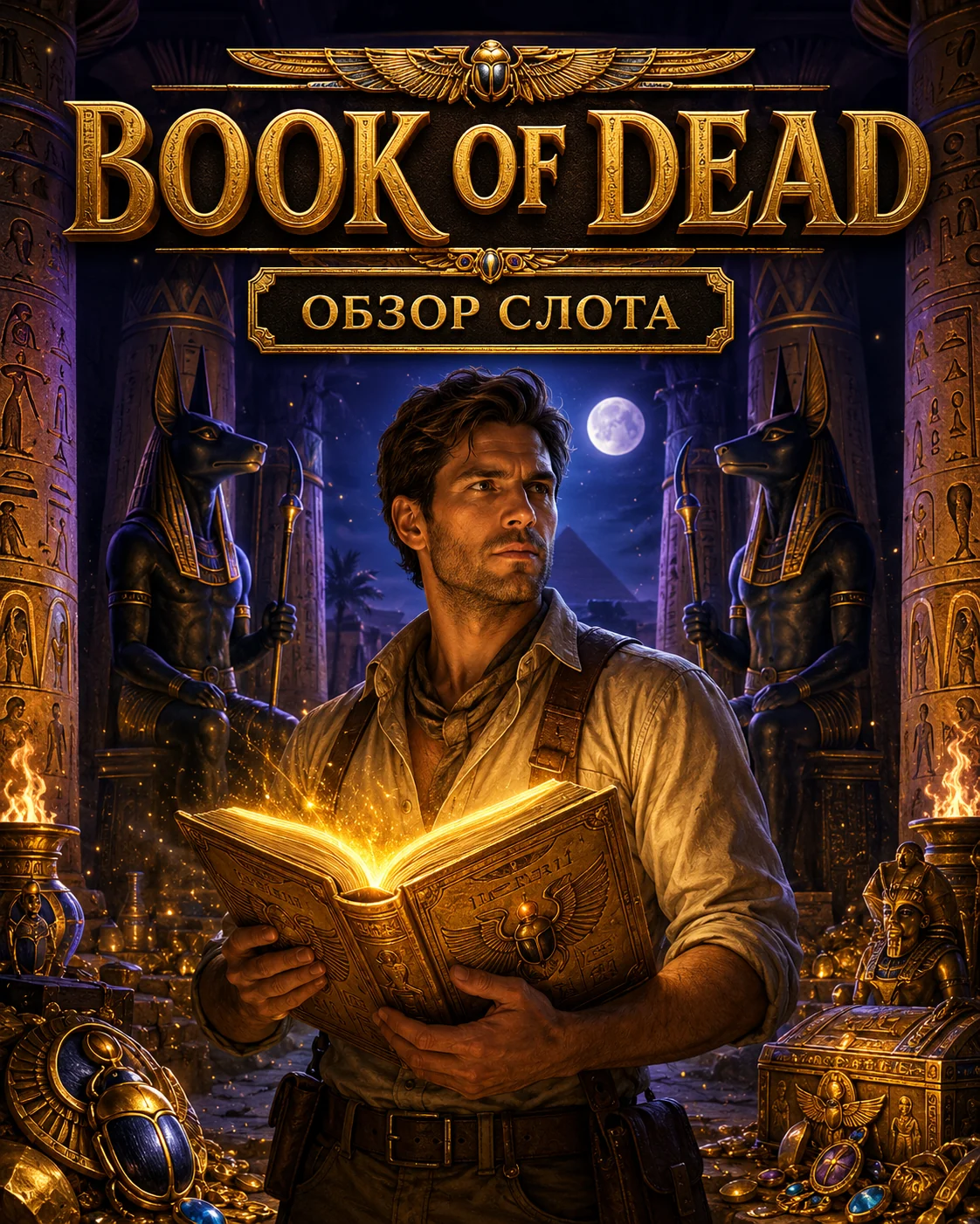 Book of Dead - Рич Уайлд с мистической книгой в египетском храме