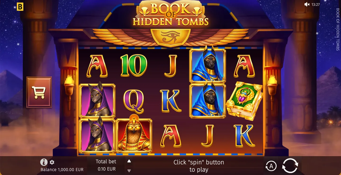 Базовая игра Book of Hidden Tombs на поле 5 на 3