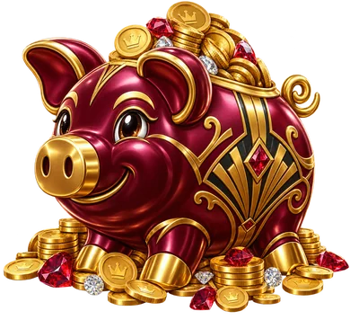 Копилка Piggy Bank с золотыми монетами