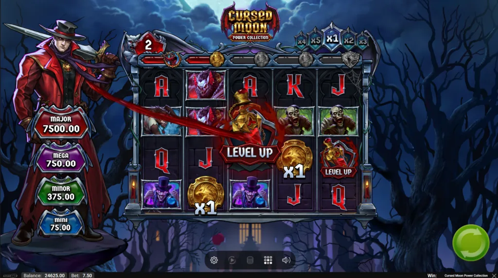 Момент повышения уровня Level Up в Cursed Moon Power Collection