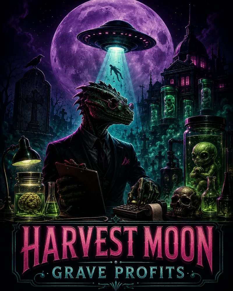 Harvest Moon Grave Profits - рептилоид, полная луна и летающая тарелка