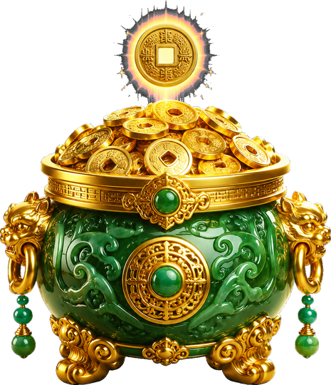 Нефритовый Pot и золотые монеты Coin Collect