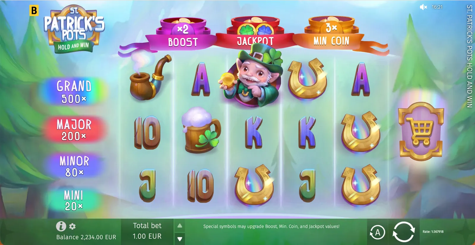 Базовое поле St. Patrick’s Pots и три Feature Pots