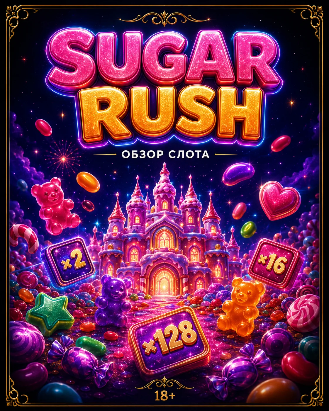 Sugar Rush - конфетный замок, желейные символы и множители до ×128
