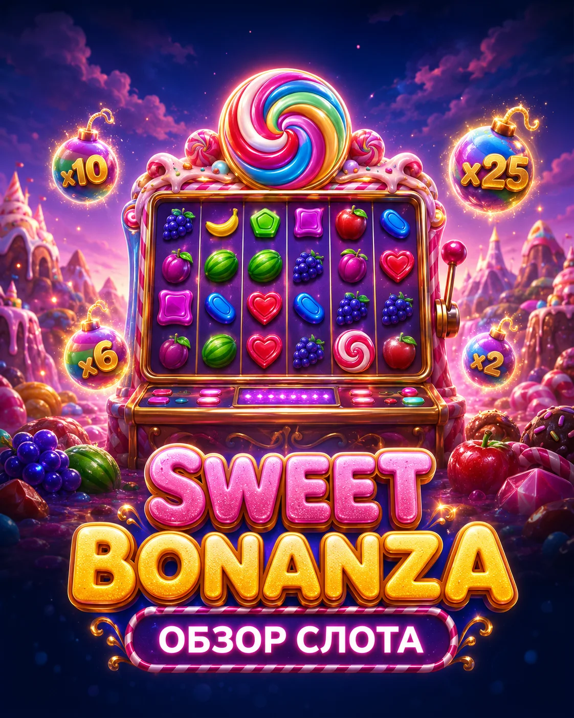 Sweet Bonanza - слот с фруктами, леденцами и множителями